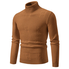 Fashionable Jacquard Pullover In Solid Color For Warmth
