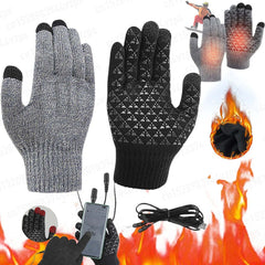 USB Heating Electric Heating Gloves Thermal Thickened Knitting