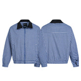 Plaid Corduroy Collar Stitching Workwear Jacket