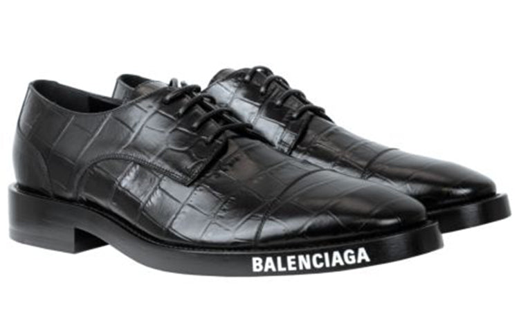 Balenciaga Herre Derby Flat Shoes 'Black' 590716WBBV41090 #