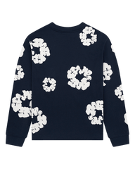 Long Sleeve Cotton Wreath Tee Black , Green, Grey , Navy , Red