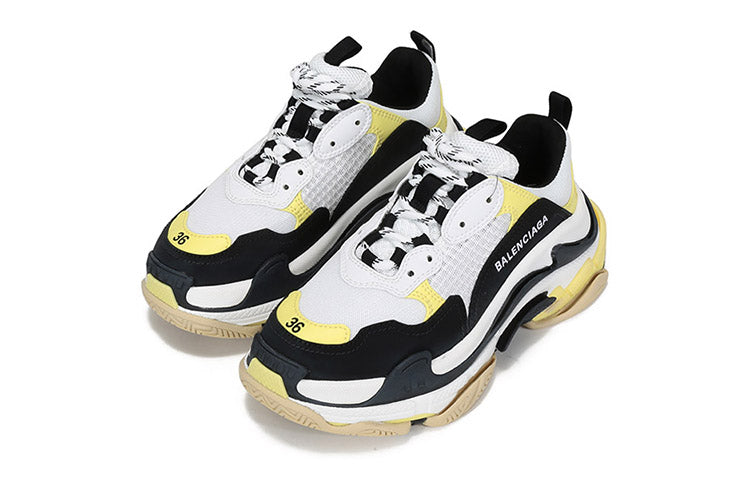 (WMNS) Balenciaga Triple S 'Black Yellow' 524039W09OM1023 #