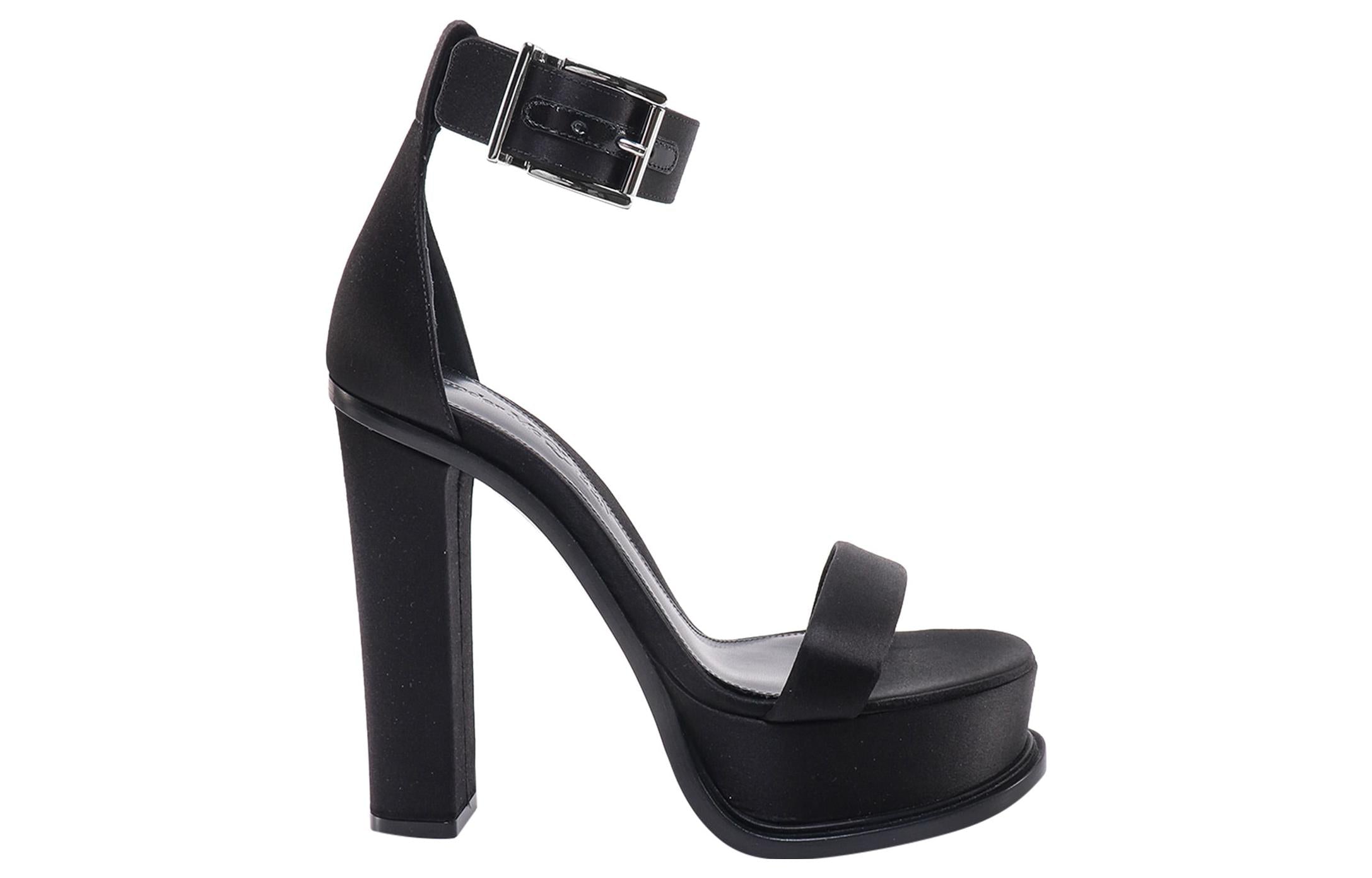 (WMNS) Alexander McQueen Leather High Heels 'Black' 734995WIC711081 #