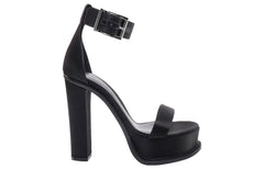 (WMNS) Alexander McQueen Leather High Heels 'Black' 734995WIC711081 #