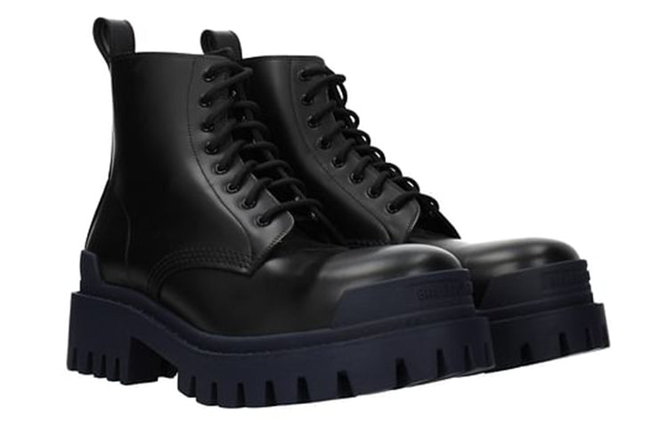 Balenciaga Calfskin Martin Boots Blue/Black 589338WA9671040 #