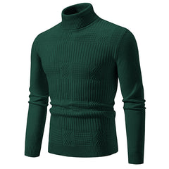 Fashionable Jacquard Pullover In Solid Color For Warmth