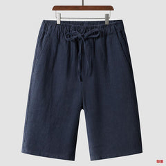 Linen Shorts Men's Casual Loose Cropped Pants