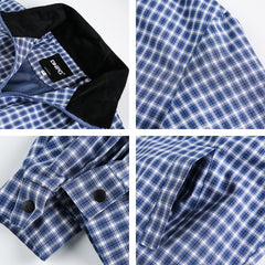 Plaid Corduroy Collar Stitching Workwear Jacket