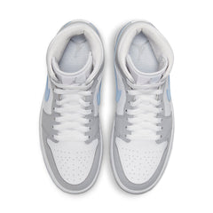 (WMNS) Air Jordan 1 Mid 'Wolf Grey Aluminum' BQ6472-105 #