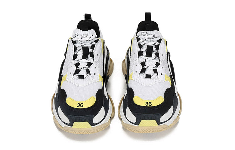 (WMNS) Balenciaga Triple S 'Black Yellow' 524039W09OM1023 #