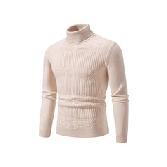 Fashionable Jacquard Pullover In Solid Color For Warmth