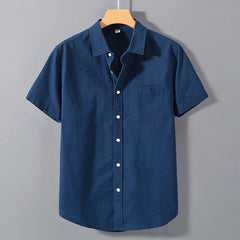 Men's Linen Short-sleeved Lapel Shirt