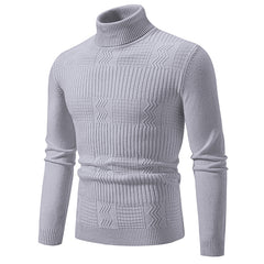 Fashionable Jacquard Pullover In Solid Color For Warmth