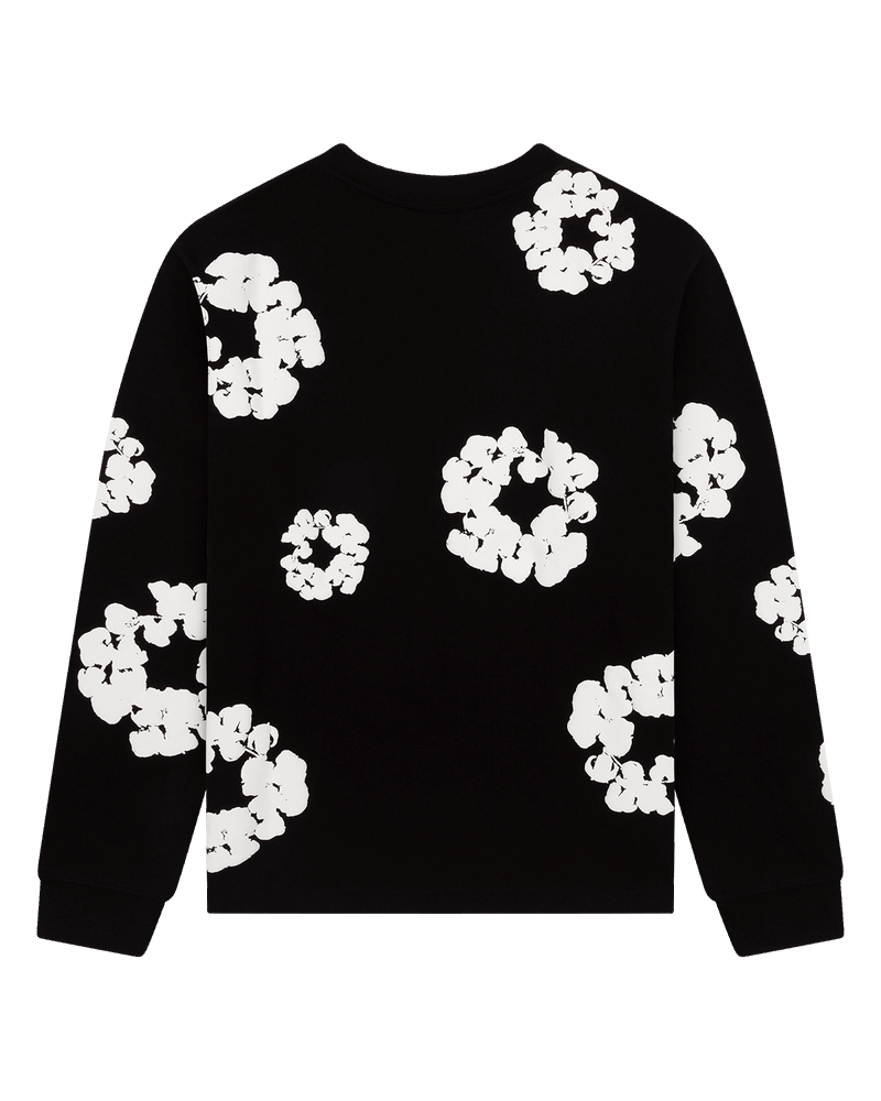 Long Sleeve Cotton Wreath Tee Black , Green, Grey , Navy , Red