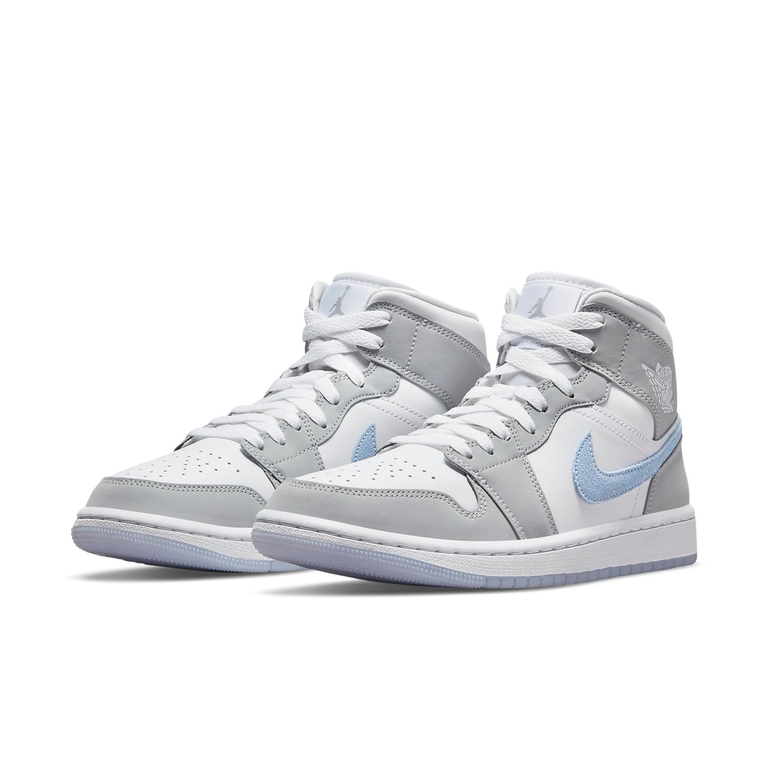 (WMNS) Air Jordan 1 Mid 'Wolf Grey Aluminum' BQ6472-105 #
