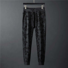 Simple Jacquard Round Neck Long-sleeved Sweater Trousers Two-piece Set