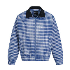 Plaid Corduroy Collar Stitching Workwear Jacket