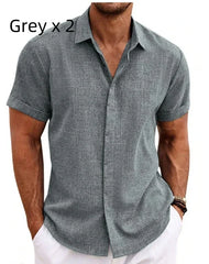 Men's Linen Short Sleeved T-shirt Loose Fitting