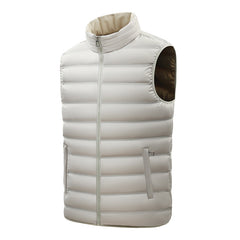 Men's Autumn Vest Stand-up Collar Cotton-padded Coat Plus Size Thin Coat