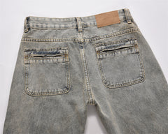 Distressed Straight-leg Denim Trousers For Men