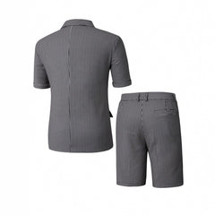 Mens Plaid Slim-Fit Business-Casual Suit Set