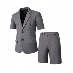 Mens Plaid Slim-Fit Business-Casual Suit Set