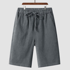 Linen Shorts Men's Casual Loose Cropped Pants
