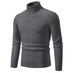 Fashionable Jacquard Pullover In Solid Color For Warmth
