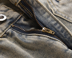 Distressed Straight-leg Denim Trousers For Men