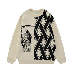Vintage Anime Couple Sweater Oversize Knit