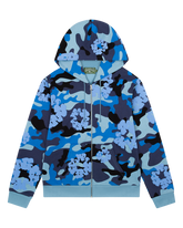 Blue Camo Cotton Wreath Zip Hoodie
