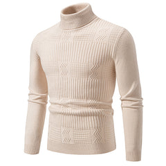 Fashionable Jacquard Pullover In Solid Color For Warmth