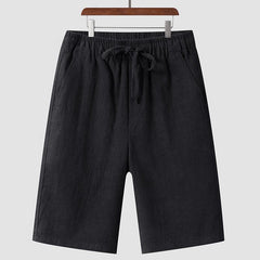 Linen Shorts Men's Casual Loose Cropped Pants