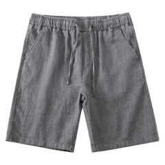 Solid Color Loose Straight Light Cotton Linen Men's Shorts