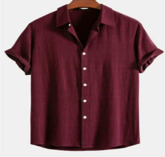 Men's Casual Loose Short Sleeve Shirt Casual Pants Suit