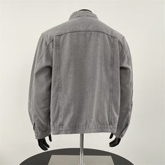 Mens Heavy-Duty Washed And Distressed Denim Jacket