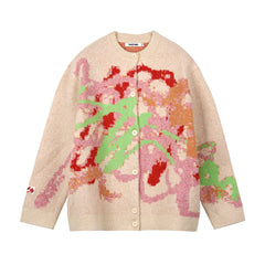 Sweater Round Neck Graffiti Colorful Top Men