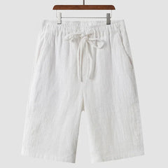 Linen Shorts Men's Casual Loose Cropped Pants