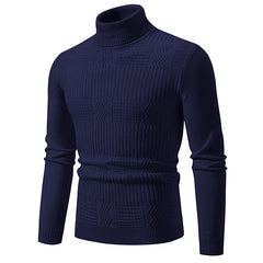 Fashionable Jacquard Pullover In Solid Color For Warmth