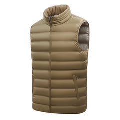 Men's Autumn Vest Stand-up Collar Cotton-padded Coat Plus Size Thin Coat