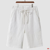 Linen Shorts Men's Casual Loose Cropped Pants