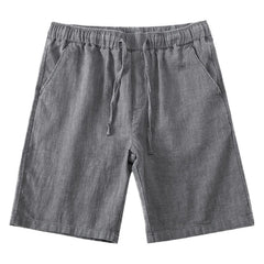 Solid Color Loose Straight Light Cotton Linen Men's Shorts