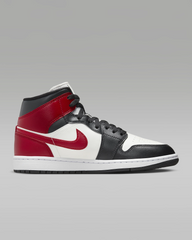 JORDAN 1 Mid Noir/White/Gym Red #.