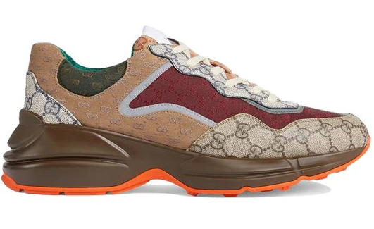 Gucci Rhyton Leather Sneaker " Beige Brick Red '.