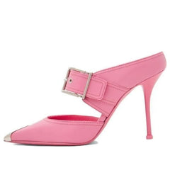 (WMNS) Alexander McQueen Punk Buckle Mules 'Pink' 733183WHSWD5482 #