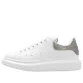 (WMNS) Alexander McQueen Oversized Leather Sneakers 'White Grey' 733010WICYK9075 #