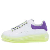 (WMNS) Alexander McQueen Neon Sole Leather Sneakers 'White Purple' 612744WIA4G9333 #
