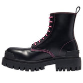 (WMNS) Balenciaga Strike Lace-Up Boot 'Black Pink' 590974WA9641085 #