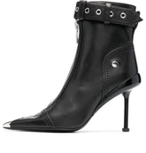 (WMNS) Alexander McQueen Leather Heel Ankle Boots 'Black' 768101WIDR41081 #