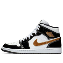 Air Jordan 1 Mid Patent 'Black Gold' 852542-007 #